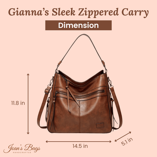 Gianna’s Sleek Zippered Carry | Shoulder Bag - Joan's Bags