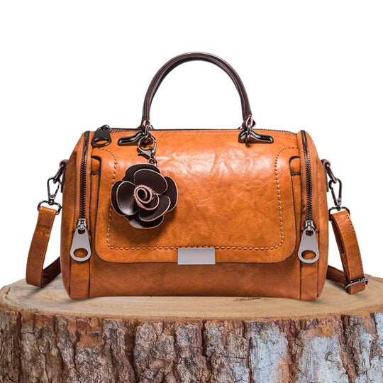 Barbara’s Polished Barrel | Satchel Handbag - Joan's Bags