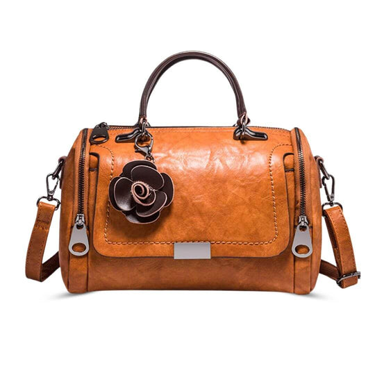 Barbara’s Polished Barrel | Satchel Handbag - Joan's Bags