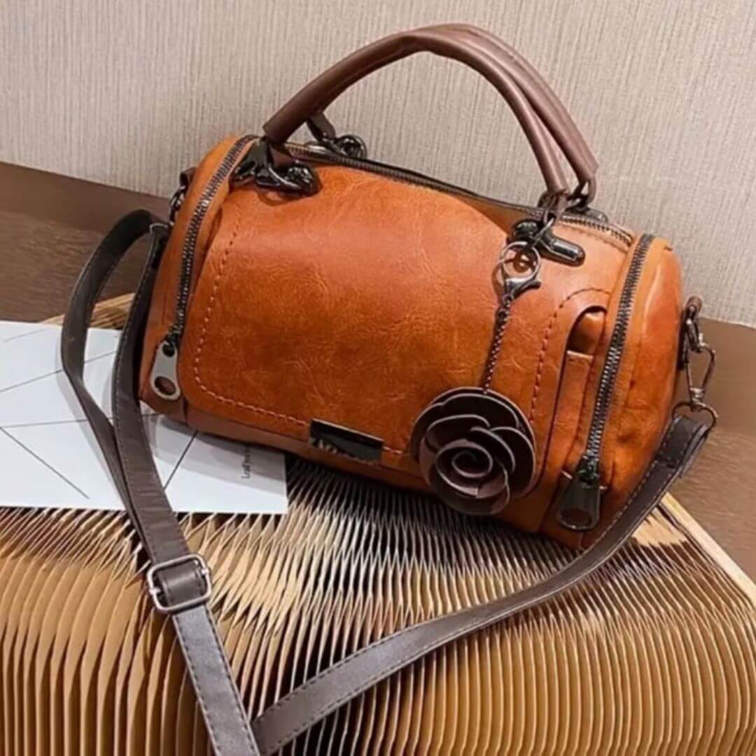 Barbara’s Polished Barrel | Satchel Handbag - Joan's Bags