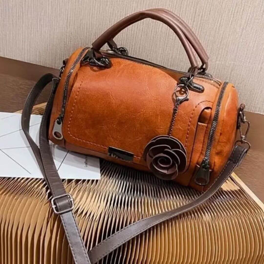 Barbara’s Polished Barrel | Satchel Handbag - Joan's Bags